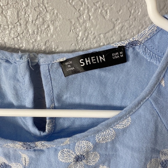 Shein Floral Peplum Short Sleeve Blouse Top - Picture 3 of 6